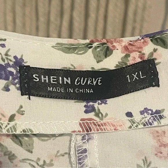 NWT Cottagecore Babydoll Peplum Floral Print Lace Crop Blouse Size 1XL PLUS - Picture 8 of 10